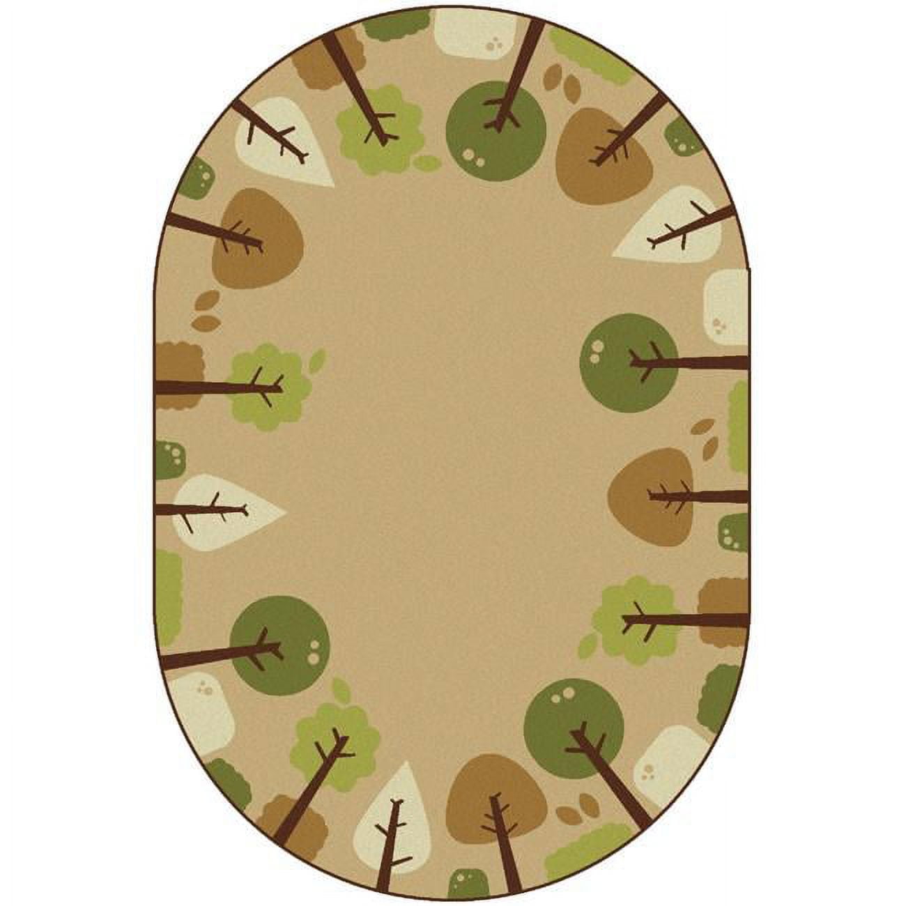 Picture of Carpets for Kids 29764 4 x 6 ft. Kidsoft Tranquil Trees Rug&#44; Tan - Oval