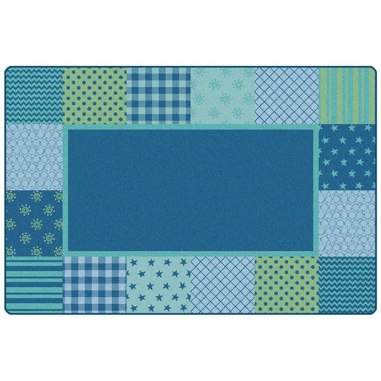 Picture of Carpets for Kids 1556 6 x 9 ft. Kidsoft Pattern Blocks&#44; Blue - Rectangle