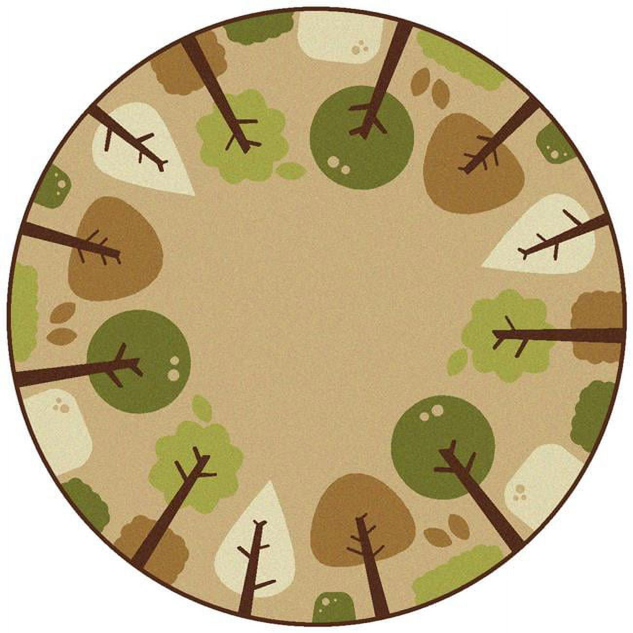 Picture of Carpets for Kids 29750 6 ft. Kidsoft Tranquil Trees&#44; Tan - Round