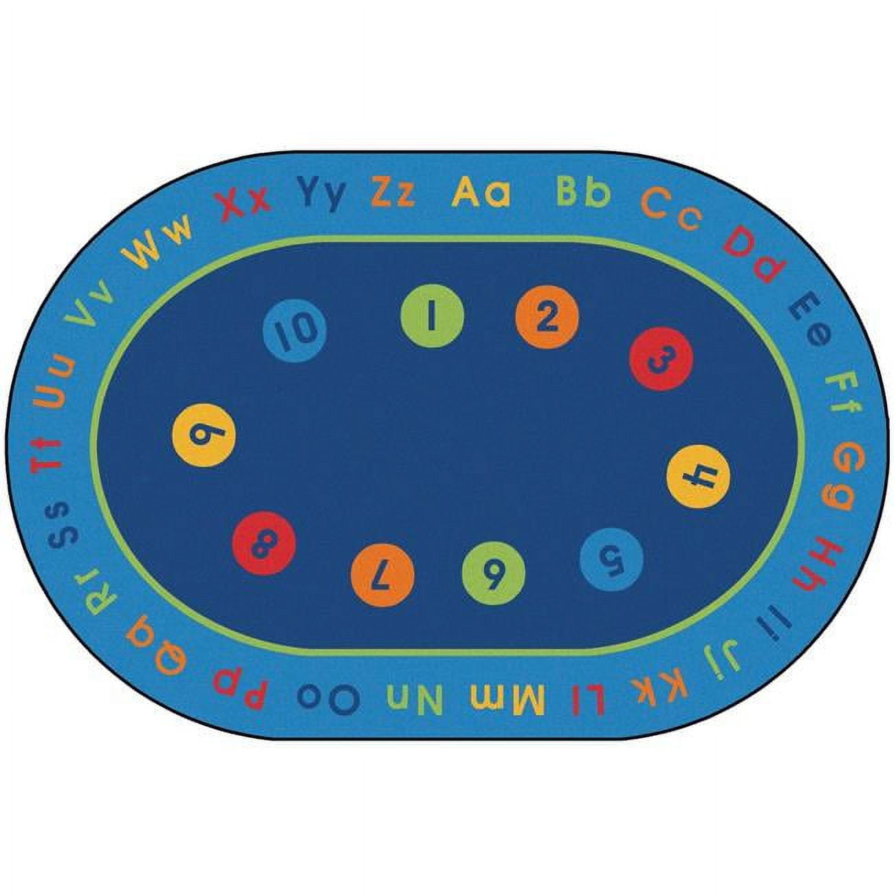 Picture of Carpets for Kids 8506 6 ft. x 9 in. x 9 ft. 5 in. Oval Basic Concepts Literacy Rug