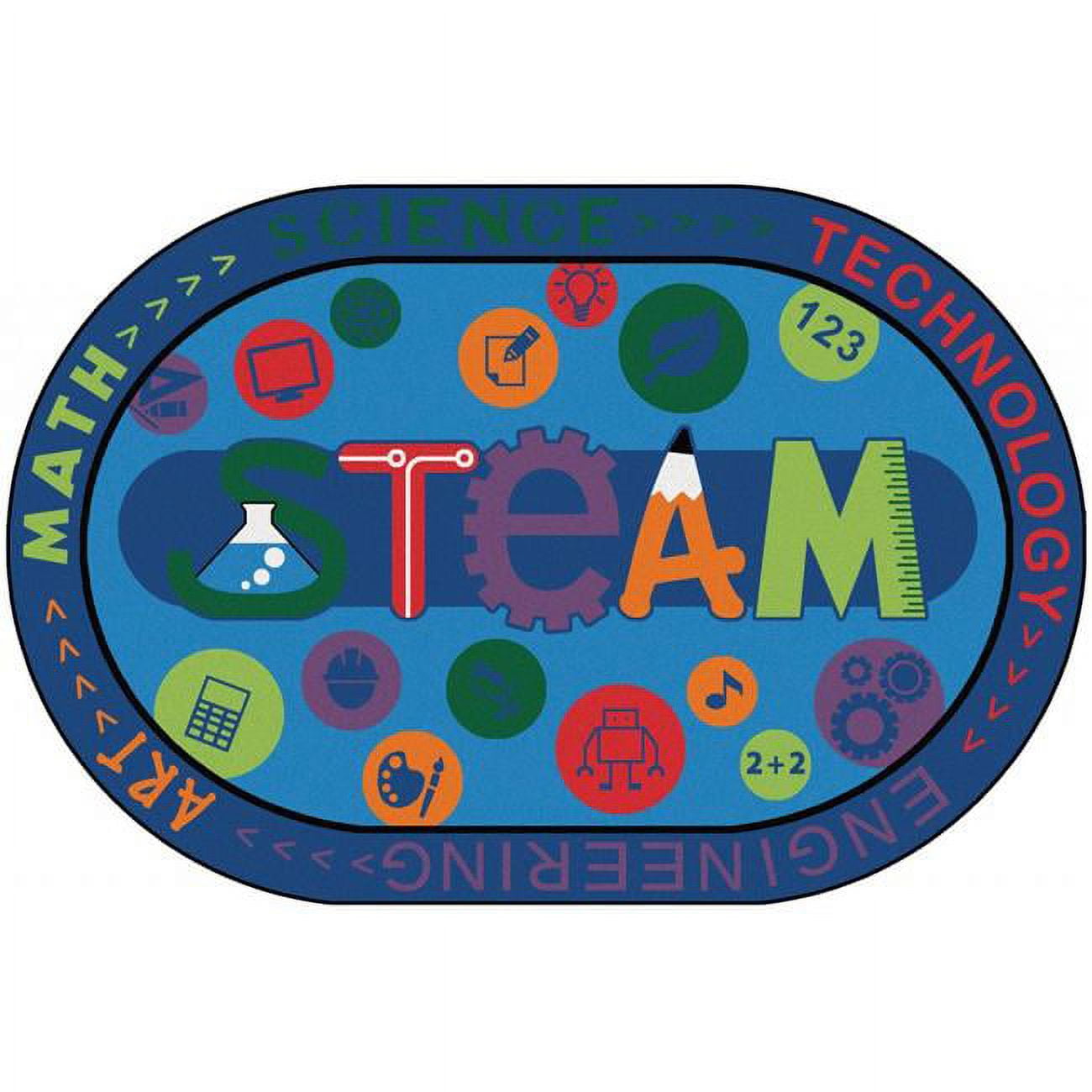 Carpets for Kids KID$Value Plus Collection 72.57 Carpets for Kids STEAM Rug 6ft x 9ft Oval