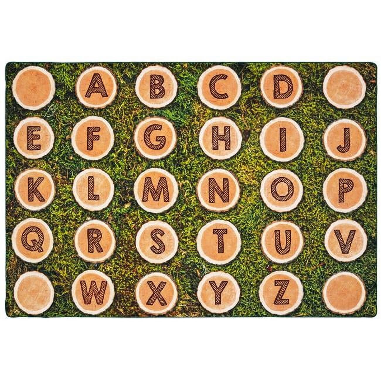 60616 6 x 9 ft. Rectangle Alphabet Tree Rounds Seating Rug -  Carpets For Kids