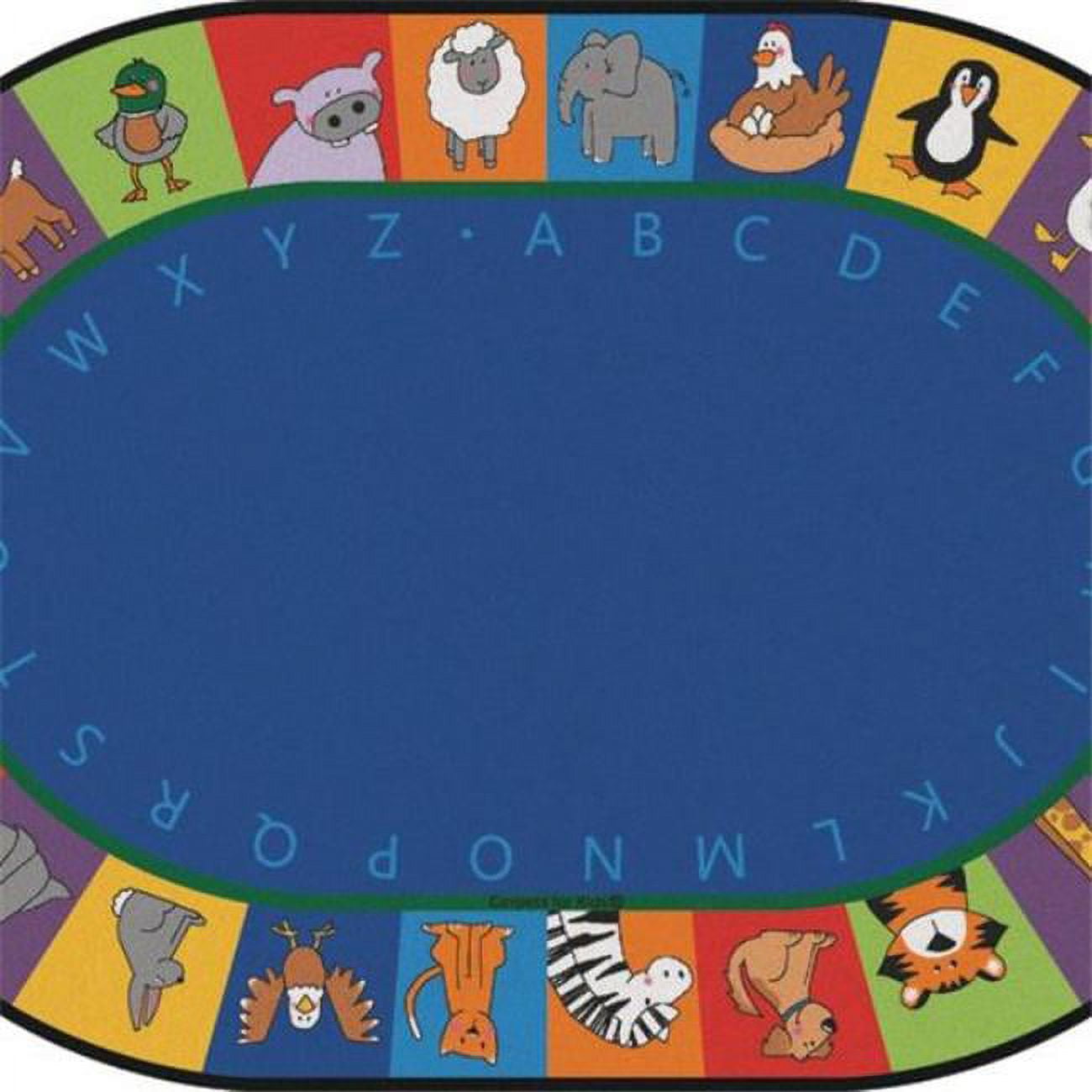 72.77 6 x 9 ft. Oval all the Animals Literacy Seating Rug -  Carpets For Kids