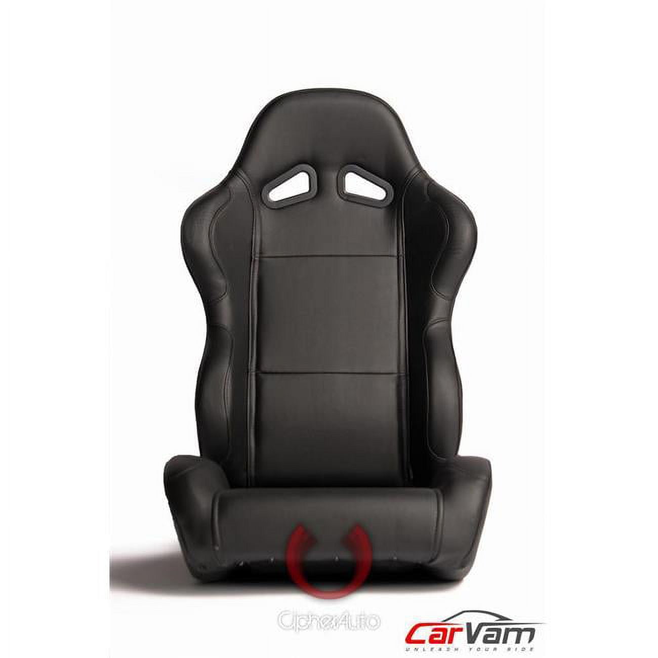 Auto  Synthetic Leather Universal Racing Seats - Black - Pair