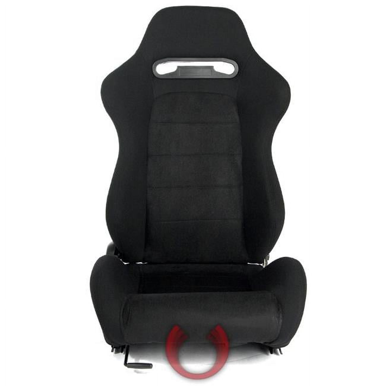 Black Cloth with Microsuede Insert Universal Racing Seats - Black