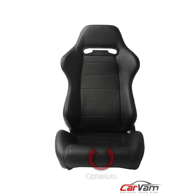 Auto CPA1013PBK Black Synthetic Leather Racing Seats