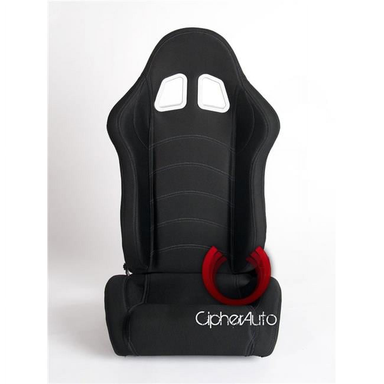 Auto  Black Cloth with Outer White Stitching Racing Seats