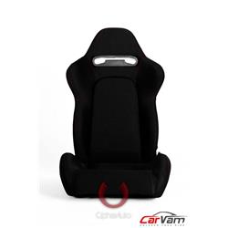 Black Cloth with Outer Red Stitching Universal Racing Seats - Black