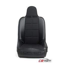 Auto CPA3004FBK-SINGLE Black Leatherette with Fabric Insert Fixed Back Universal Suspension Seat
