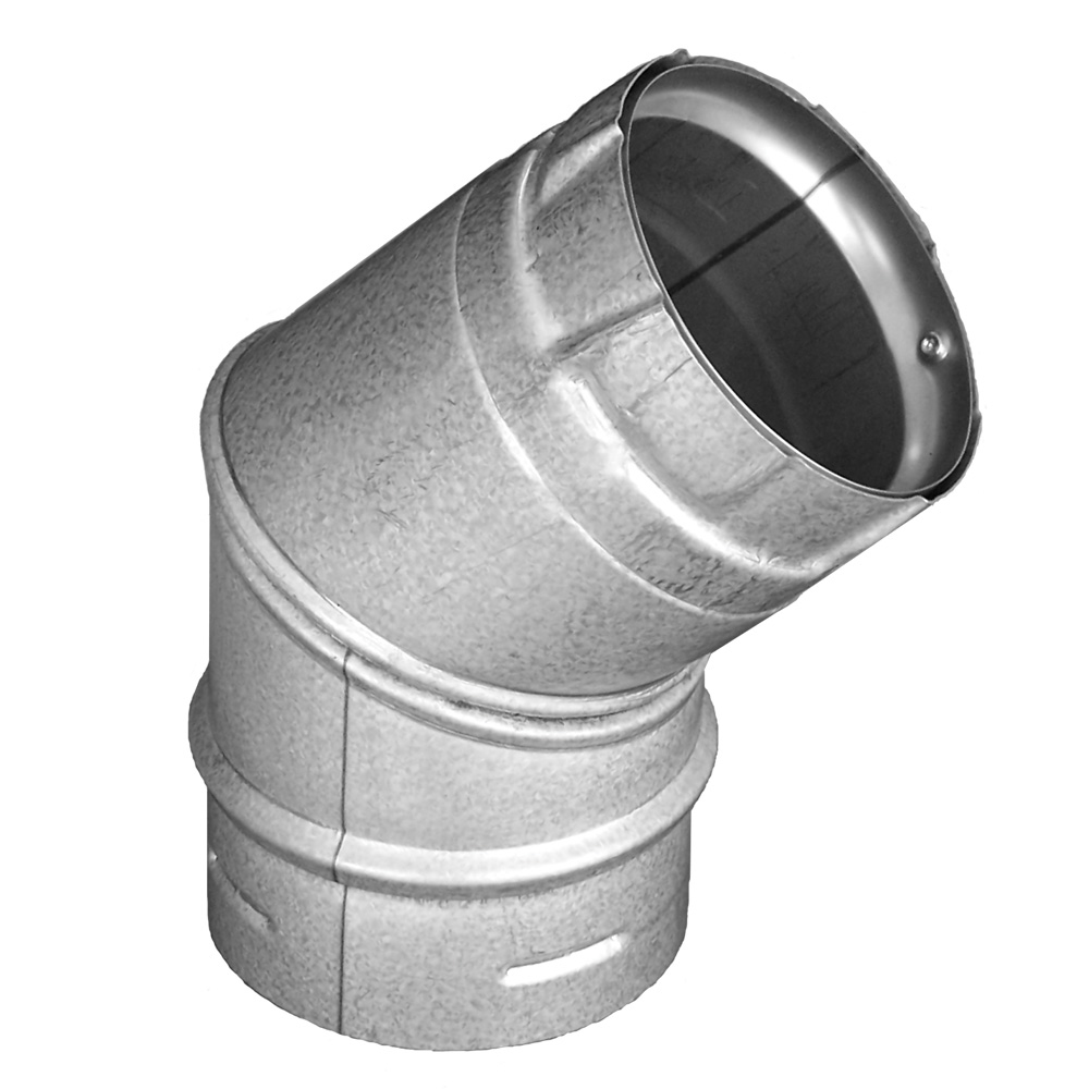 COP25346 4 in. Pelletvent Pro 45 Deg Elbow, Black