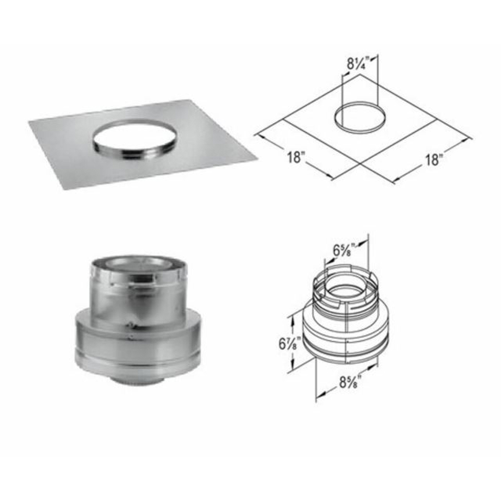 COP25408 4 x 36 in. Pelletvent Pro Pipe with Stainless Steel Inner & Black Outer