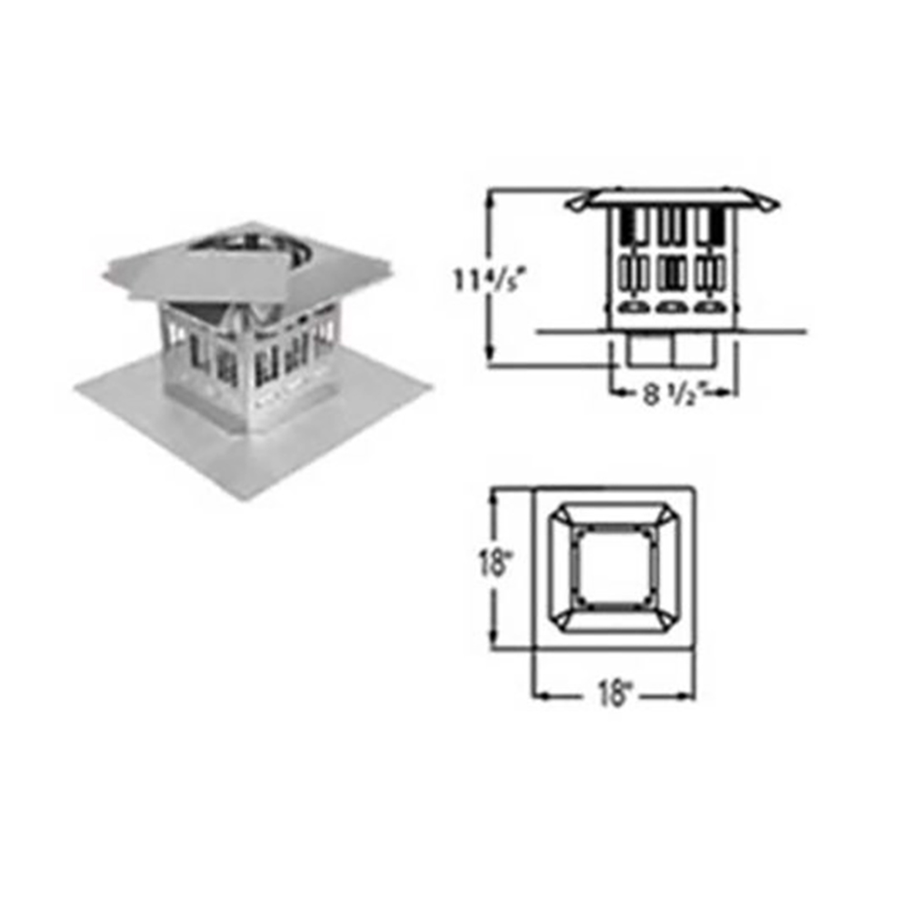 COP25425 4 in. Pelletvent Pro Vertical Cap - Stainless Steel