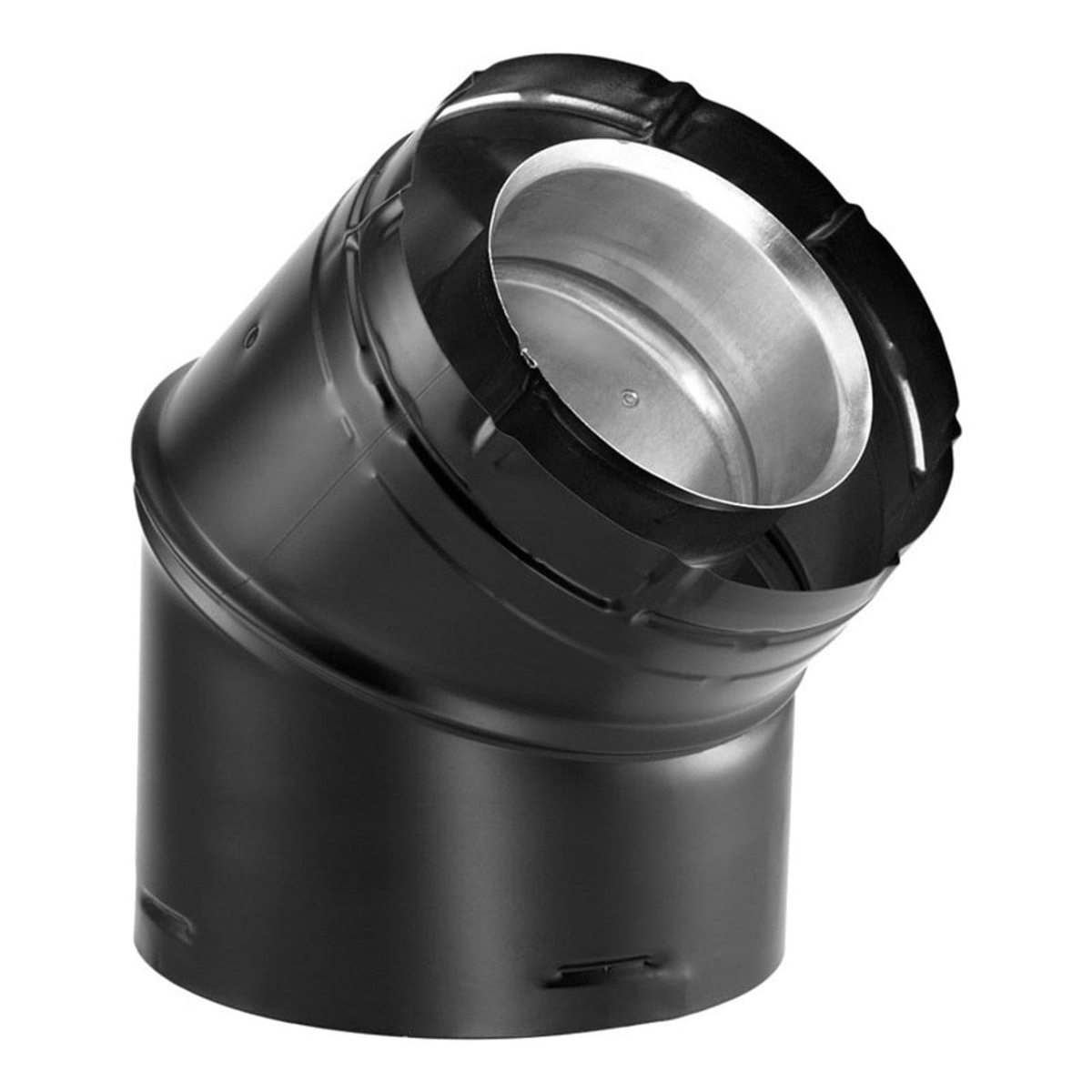 COP69500 5 x 8 in. Directvent Pro 45 Deg Black Swivel Elbow
