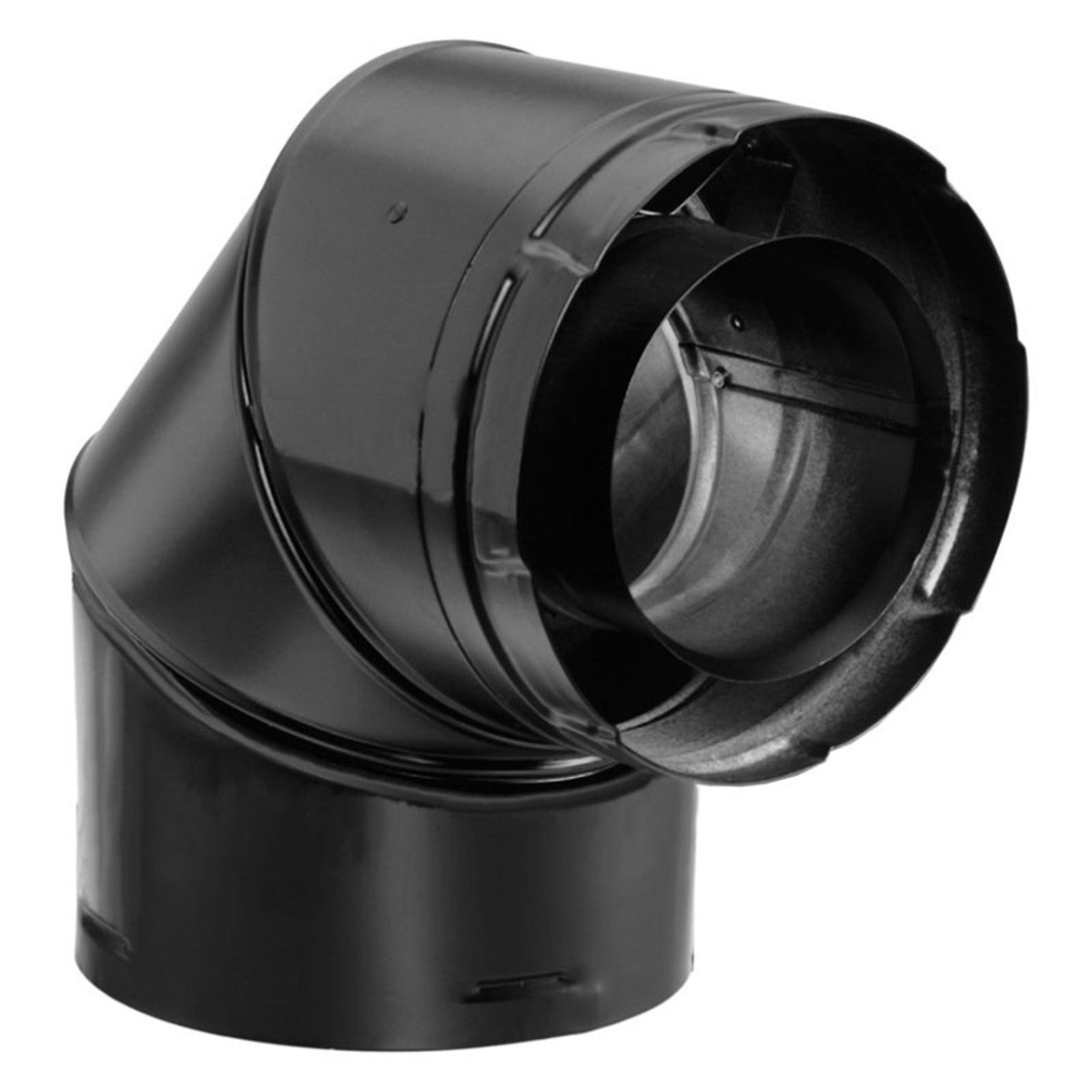 COP69502 5 x 8 in. Directvent Pro 90 Deg Black Swivel Elbow