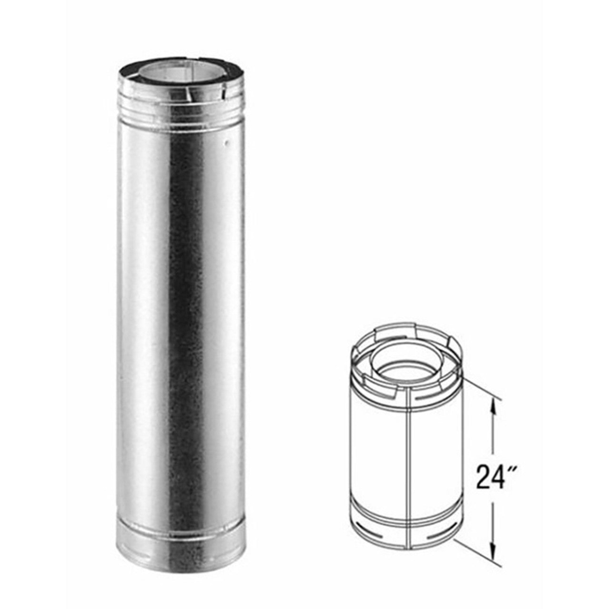 COP69516 5 x 8 in. Directvent Pro Galvanized Pipe - 24 in.