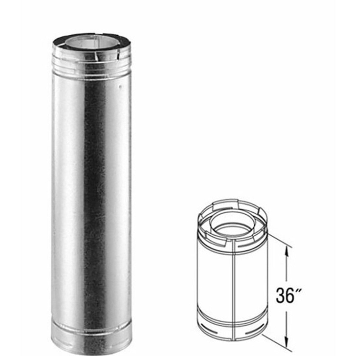 COP69521 5 x 8 in. Directvent Pro Galvanized Pipe - 36 in.