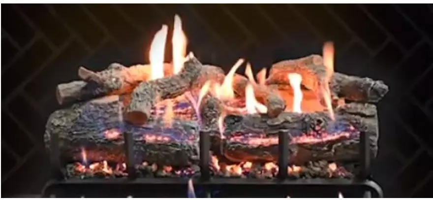 Grand Canyon Gas Logs 03618182 24 in. LAFV-24-EP Lava Front View Propane Electronic Ignition Burner featuring Glow Fire Logs