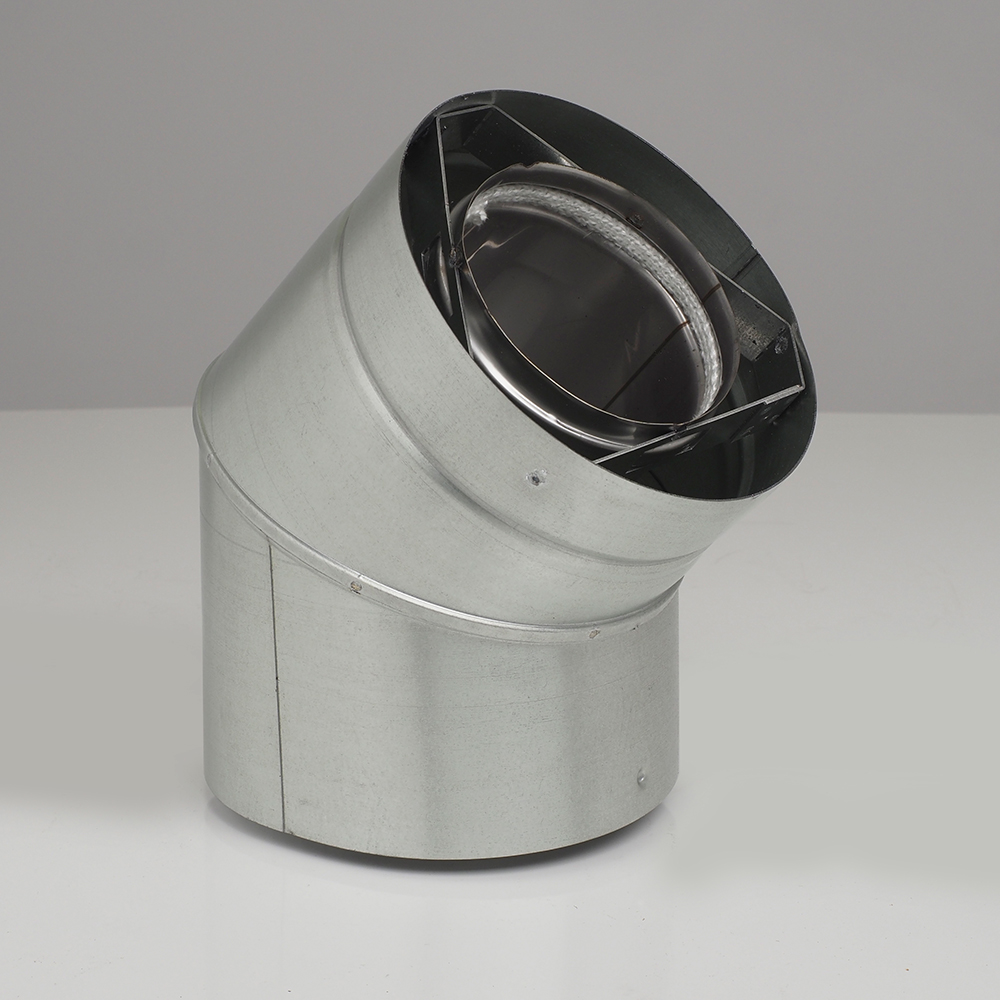 03602133 VDV-EL0445 - 4 in. Ventis Direct Vent Pipe Stainless Steel Inner & Galvanized Outer, 45 deg Elbow