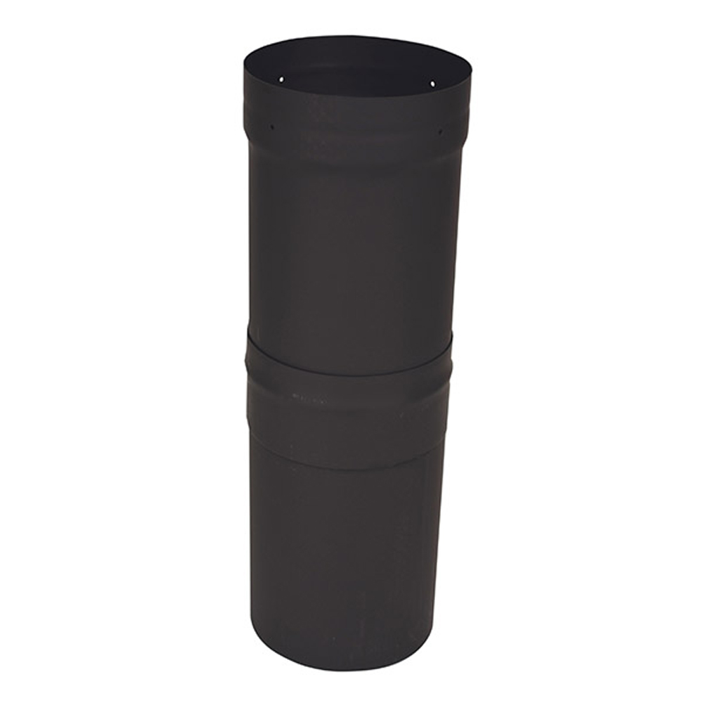 03602520 VSB06SL - 6 in. Ventis Single-Wall Black Stove Pipe, Slip Section with Gap Collar