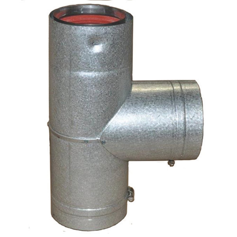 03602351 VP-T04 - 4 in. Ventis Pellet Vent Pipe 304L Inner & Galvanized Outer, Tee with Cap
