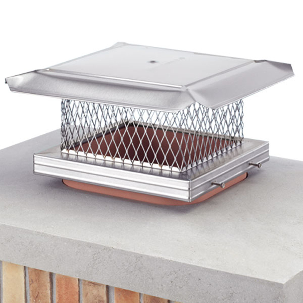 COP14611 17 x 17 in. Homesaver Pro Stainless Steel Single-Flue Chimney Cap, 0.75 in. Mesh, 304-Alloy