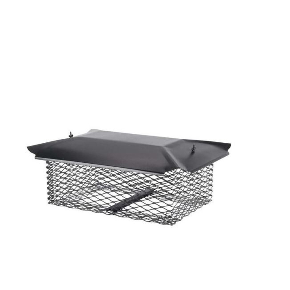 HY-C 03558839 U1320B34 - 13 x 20 in. Universal Cap, Galvanized, Painted Black, 0.75 in. Mesh