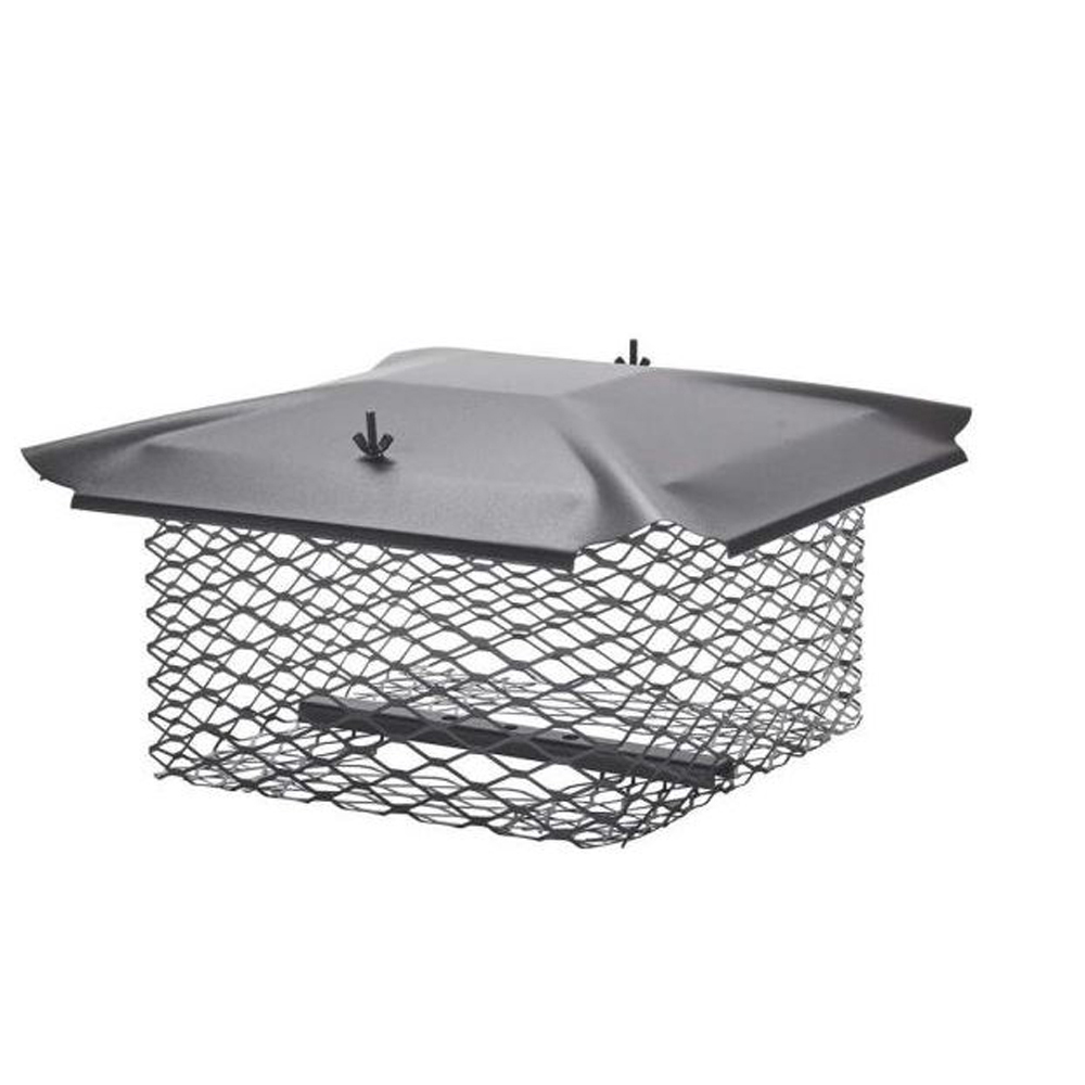 HY-C 03558835 U1313B34 - 13 x 13 in. Universal Cap, Galvanized, Painted Black, 0.75 in. Mesh