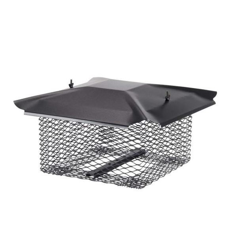 HY-C 03558836 U1313B58 - 13 x 13 in. Universal Cap, Galvanized, Painted Black, 0.62 in. Mesh