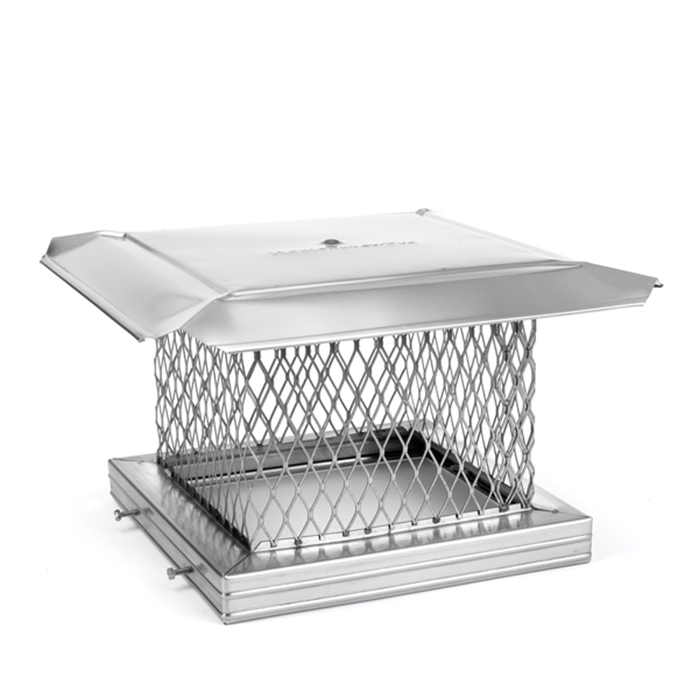 03559258 12 x 16 in. Homesaver Pro Stainless Steel Single-Flue Chimney Cap, 0.75 in. Mesh, 8 in. Screen, 304-Alloy