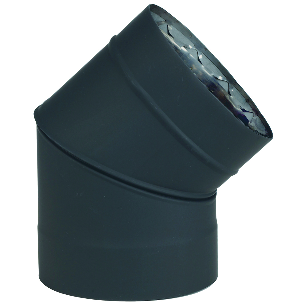 03602122 VDVB-EL0445 - 4 in. Ventis Direct Vent Pipe Stainless Steel Inner & Galvanneal Outer Painted Black, 45 deg Elbow
