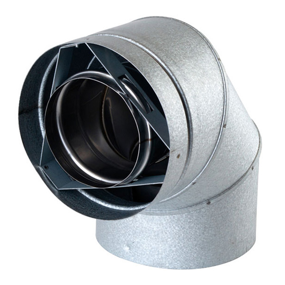 03602135 VDV-EL0490 - 4 in. Ventis Direct Vent Pipe Stainless Steel Inner & Galvanized Outer, 90 deg Elbow