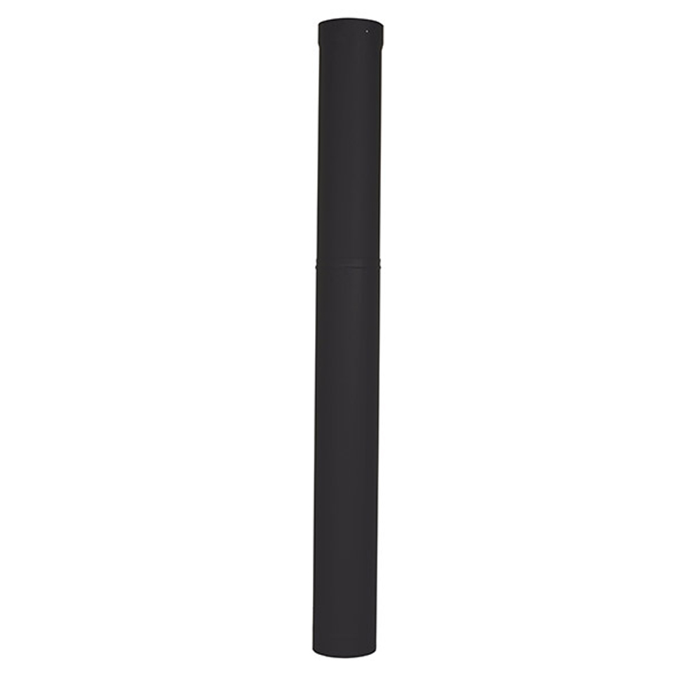 03602550 VSB07LT - 7 in. Ventis Single-Wall Black Stove Pipe, 22 Gauge Cold Rolled Steel, Large Telescoping Section
