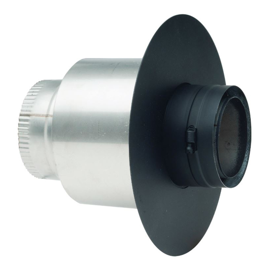 VP-MA036 - 3 in. Ventis Pellet Vent Pipe 304L Galvalume Inner & Black Outer, 6 in. Masonry Adapter Connects 3 in. Pellet to 3 in. Flex Liner