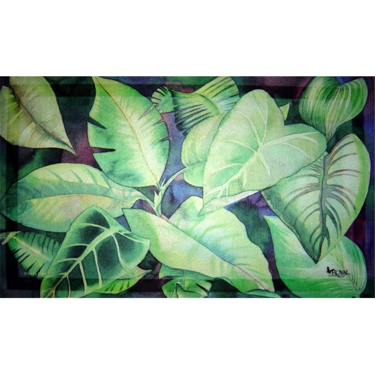 Leaves Doormat Rug, Green - 18 x 30 in.