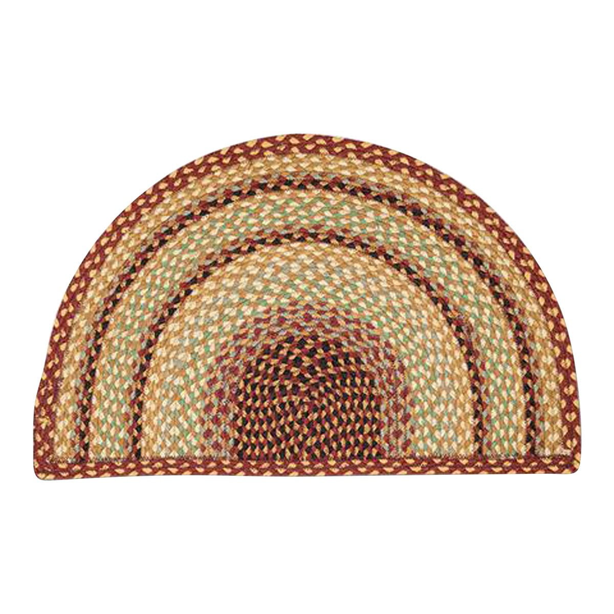 18 x 29 in. Braided Slice Rug - Burgundy, Gray & Cream