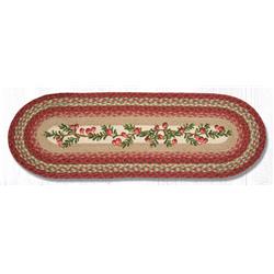 Capitol Importing  13 x 36 in. Cranberries Oval Patch Runner