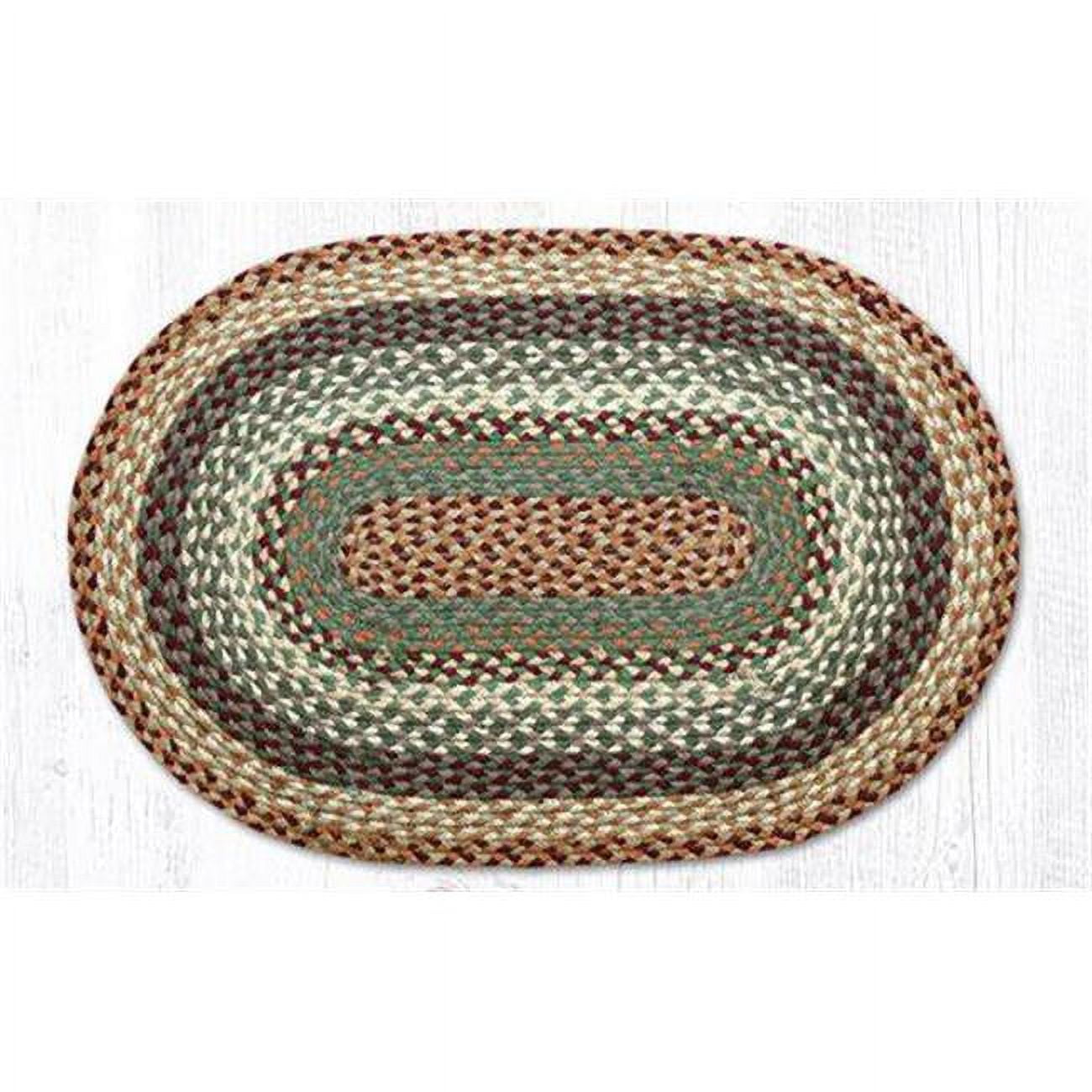 Capitol Importing 22-413 20 x 30 in. Jute Oblong Braided Rug - Buttermilk & Cranberry
