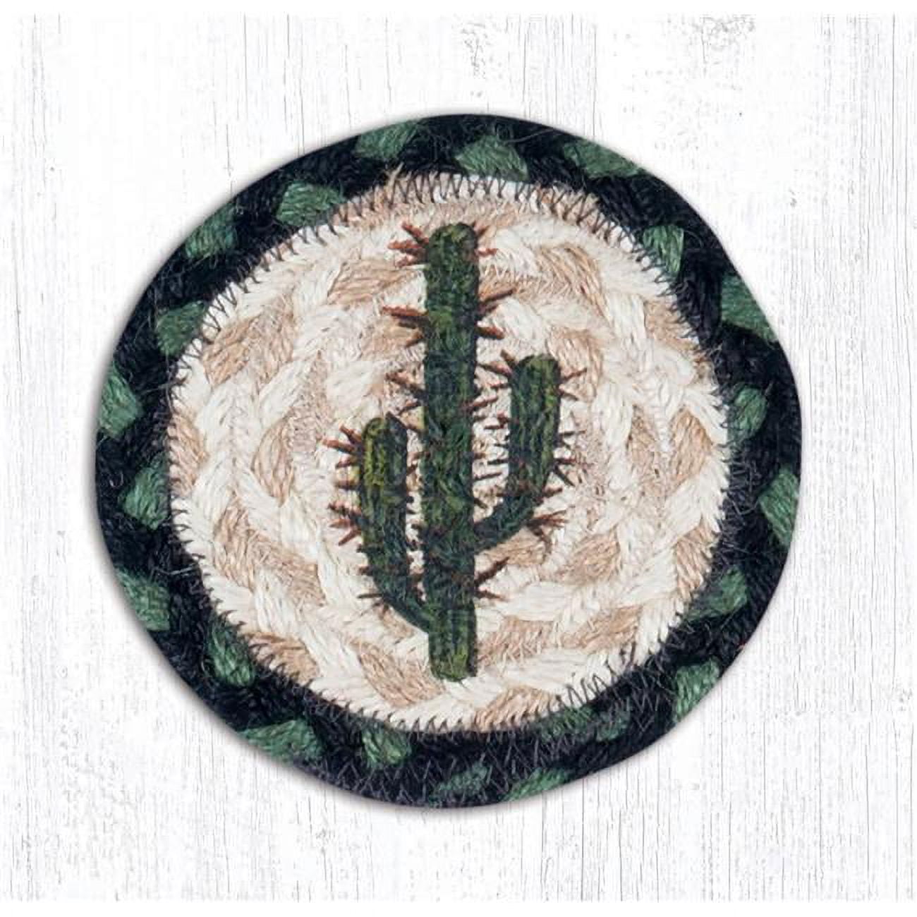 Picture of Capitol Importing 31-IC116SA 5 x 5 in. Jute Round Saguaro Printed Coaster