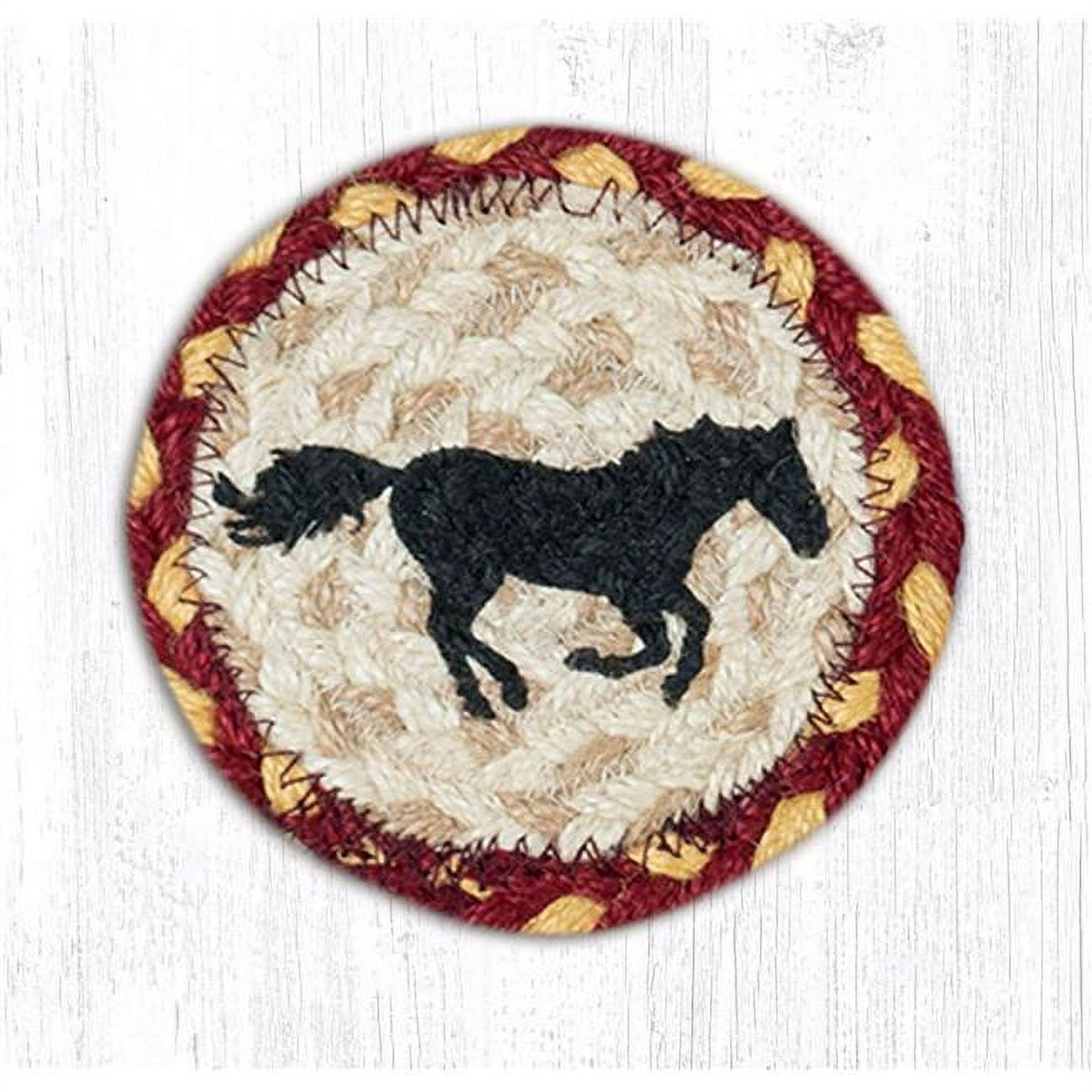 Picture of Capitol Importing 31-IC357RH 5 x 5 in. Jute Round Running Horse Printed Coaster