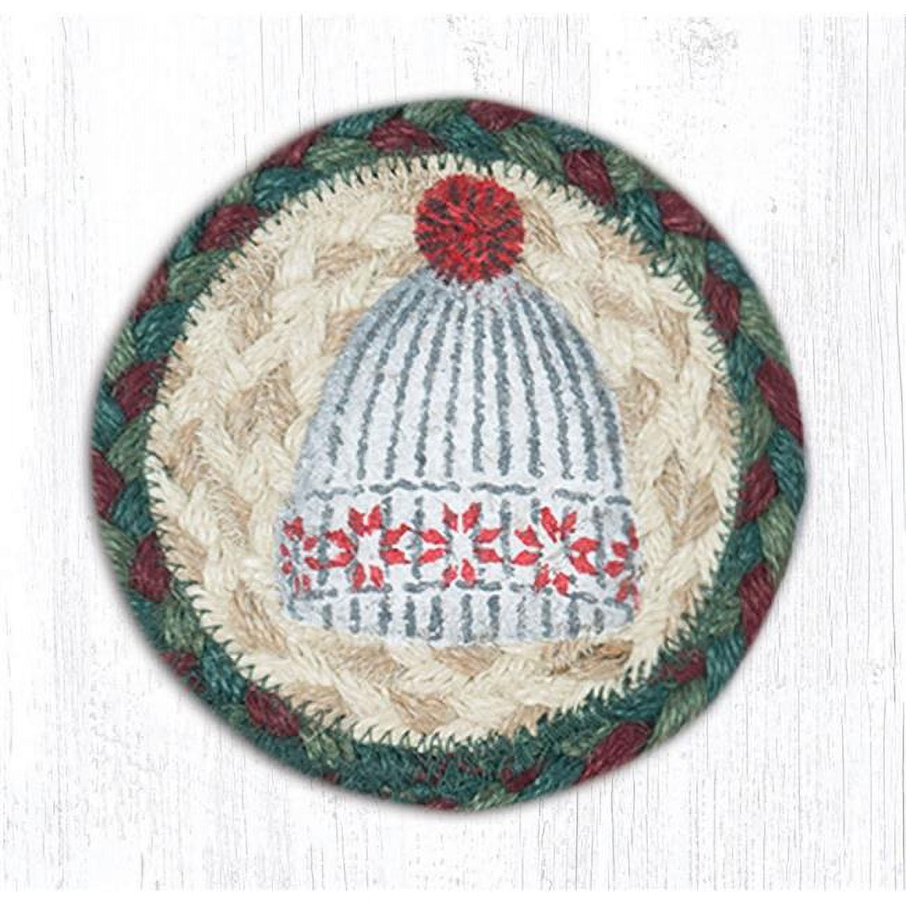 Picture of Capitol Importing 31-IC508WH 5 x 5 in. Jute Round Winter Hat Printed Coaster
