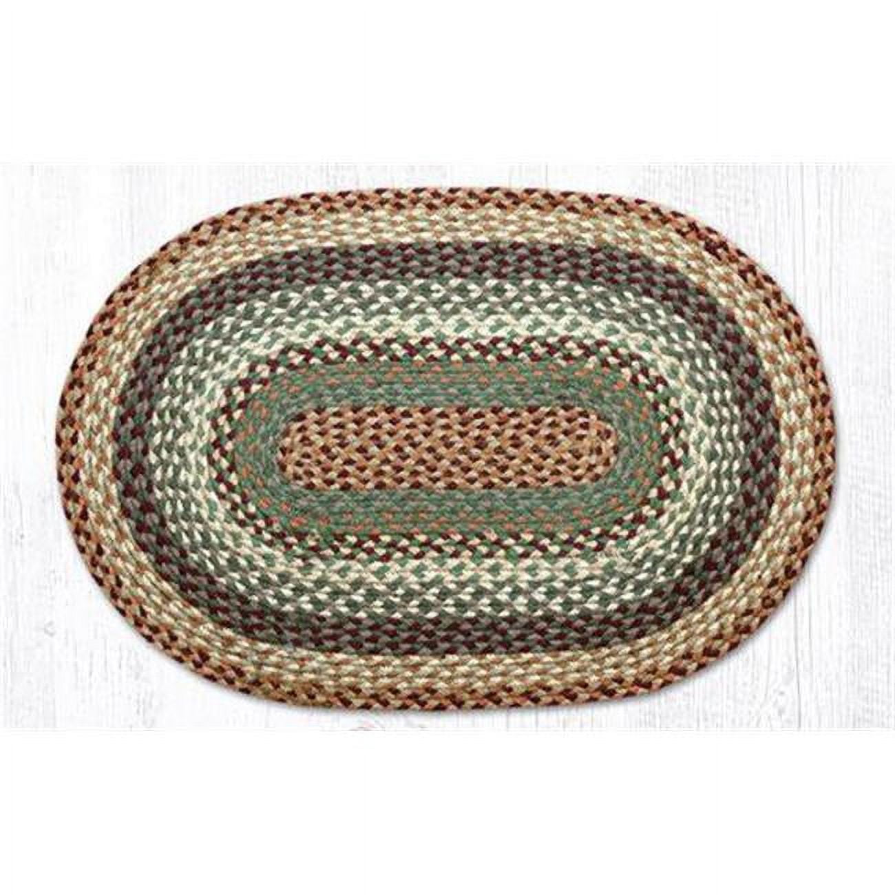 24 x 39 in. Jute Slice Large Rug Slice - Buttermilk & Cranberry