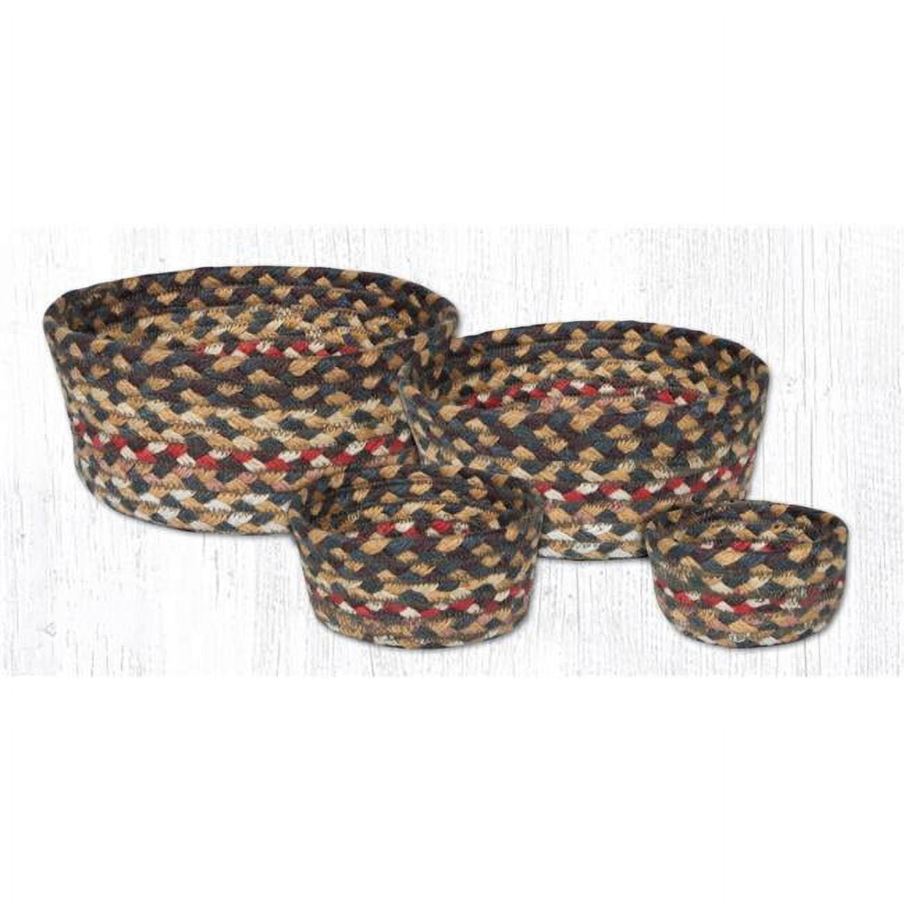 Jute Round Casserole Baskets - Fir & Ivory, Set of 4