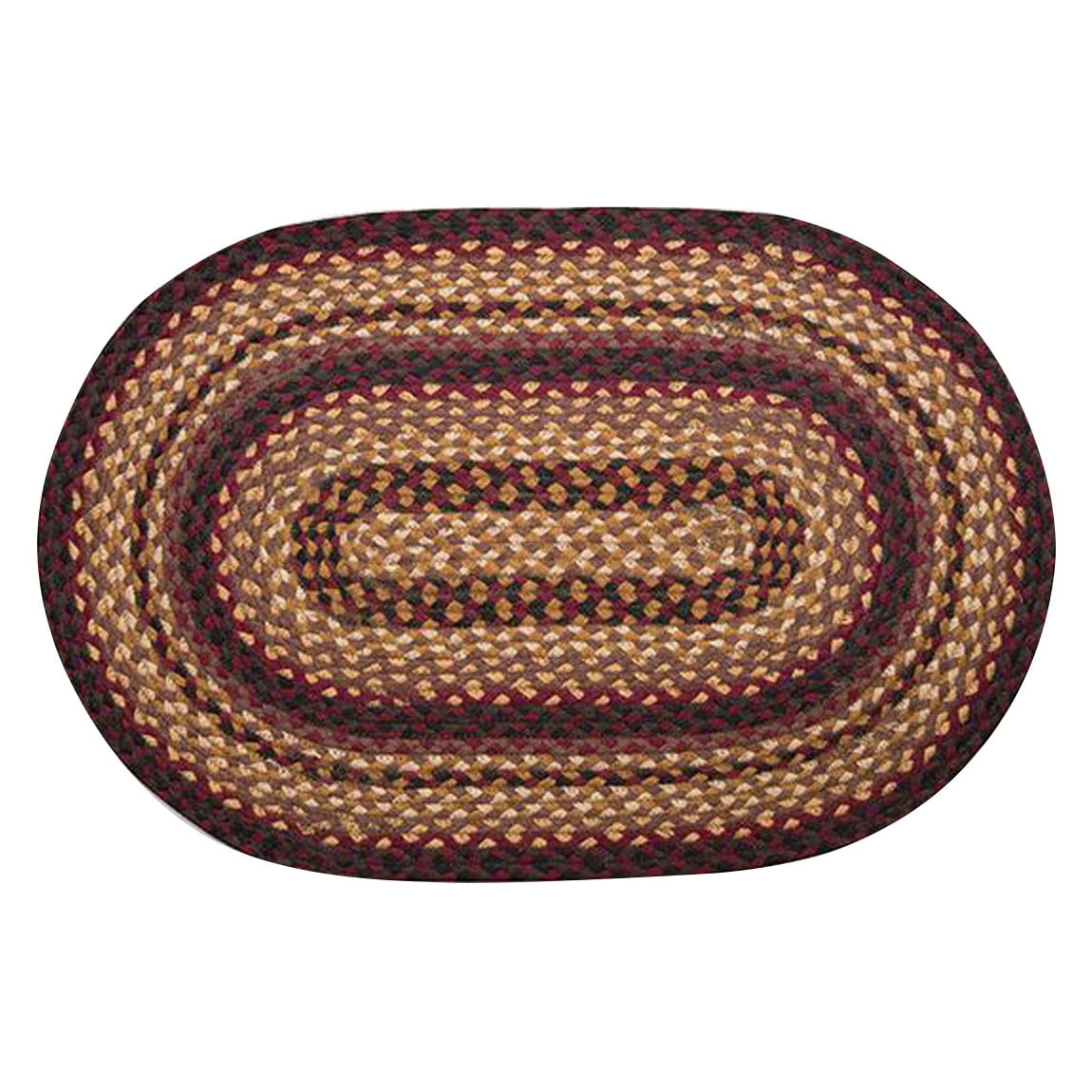 Capitol Importing 27-371 5 x 8 ft. Oblong Braided Rug, Black Cherry, Chocolate & Cream -  Capitol Importing Company