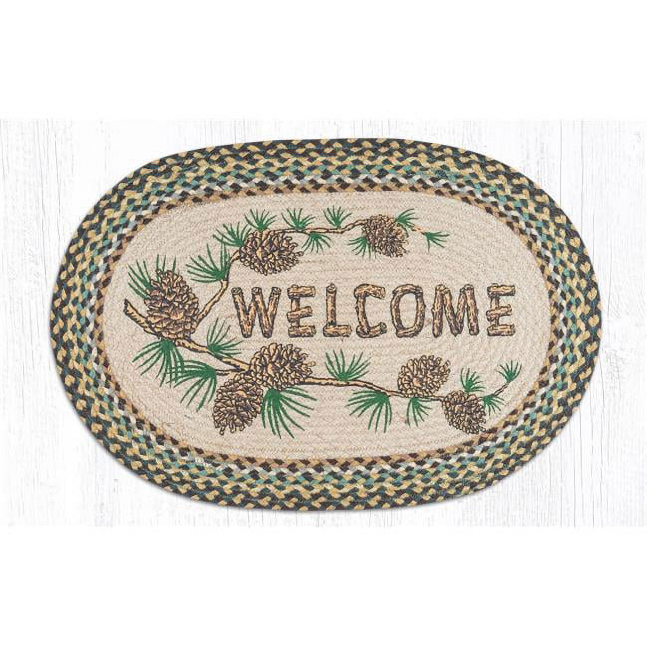 Jute Oval Welcome Patch 20 x 30 in.
