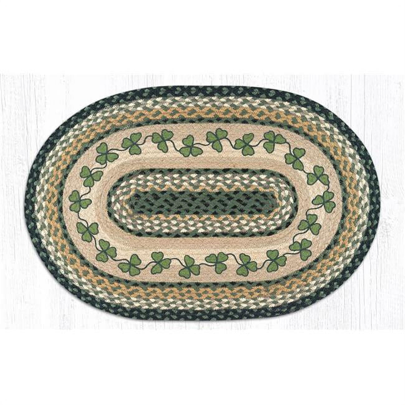 20 x 30 in. Jute Oval Irish Shamrock Patch