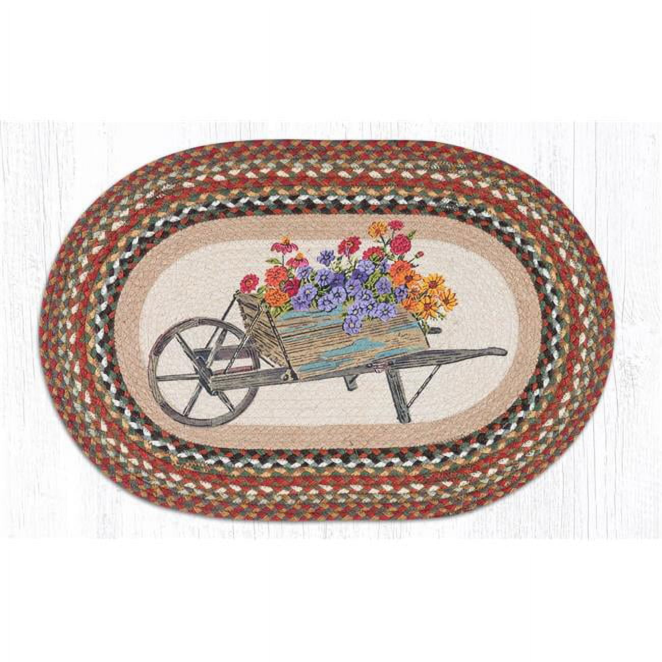 Capitol Importing  20 x 30 in. Jute Oval Wheelbarrow Patch
