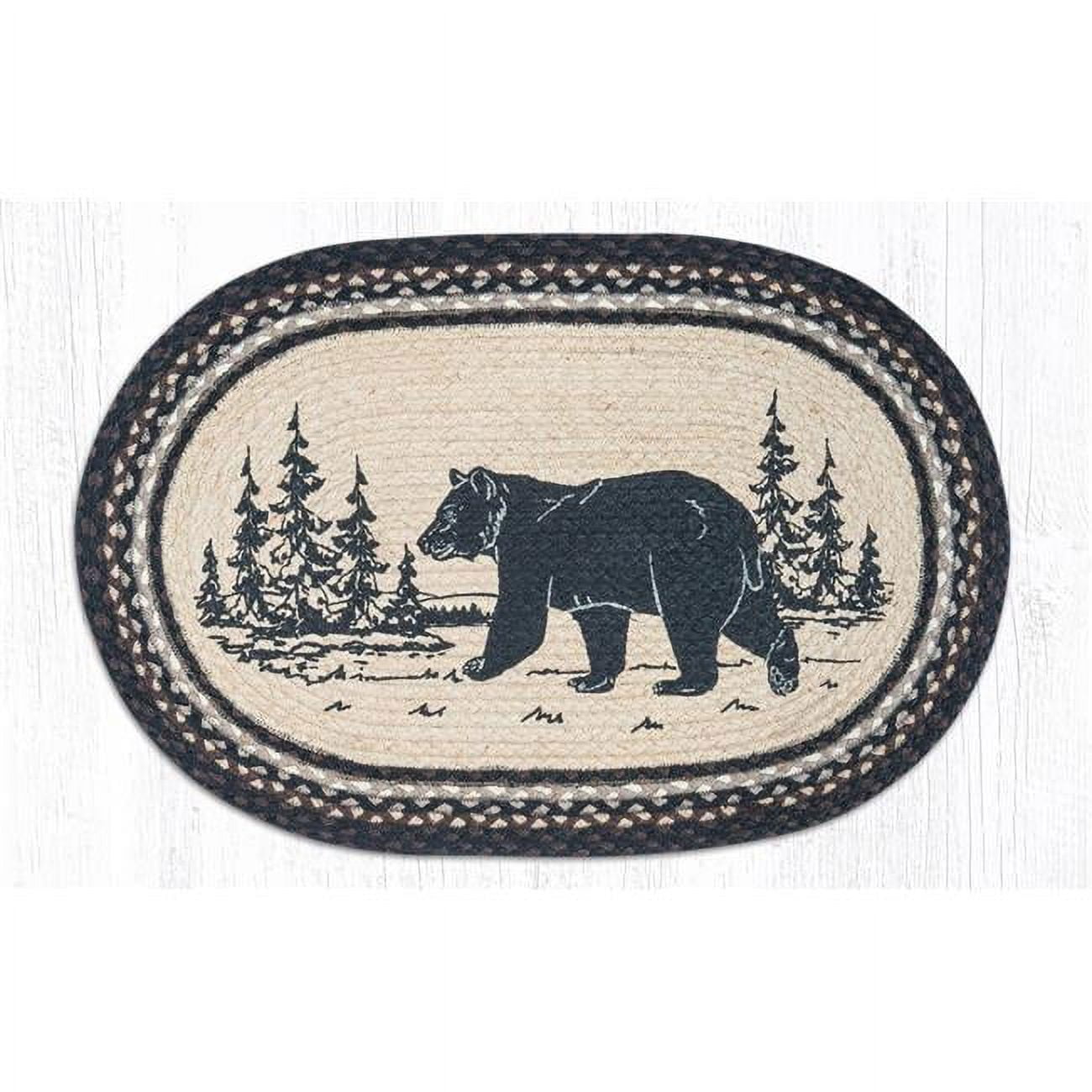 20 x 30 in. Jute Oval Bear Silhouette Patch