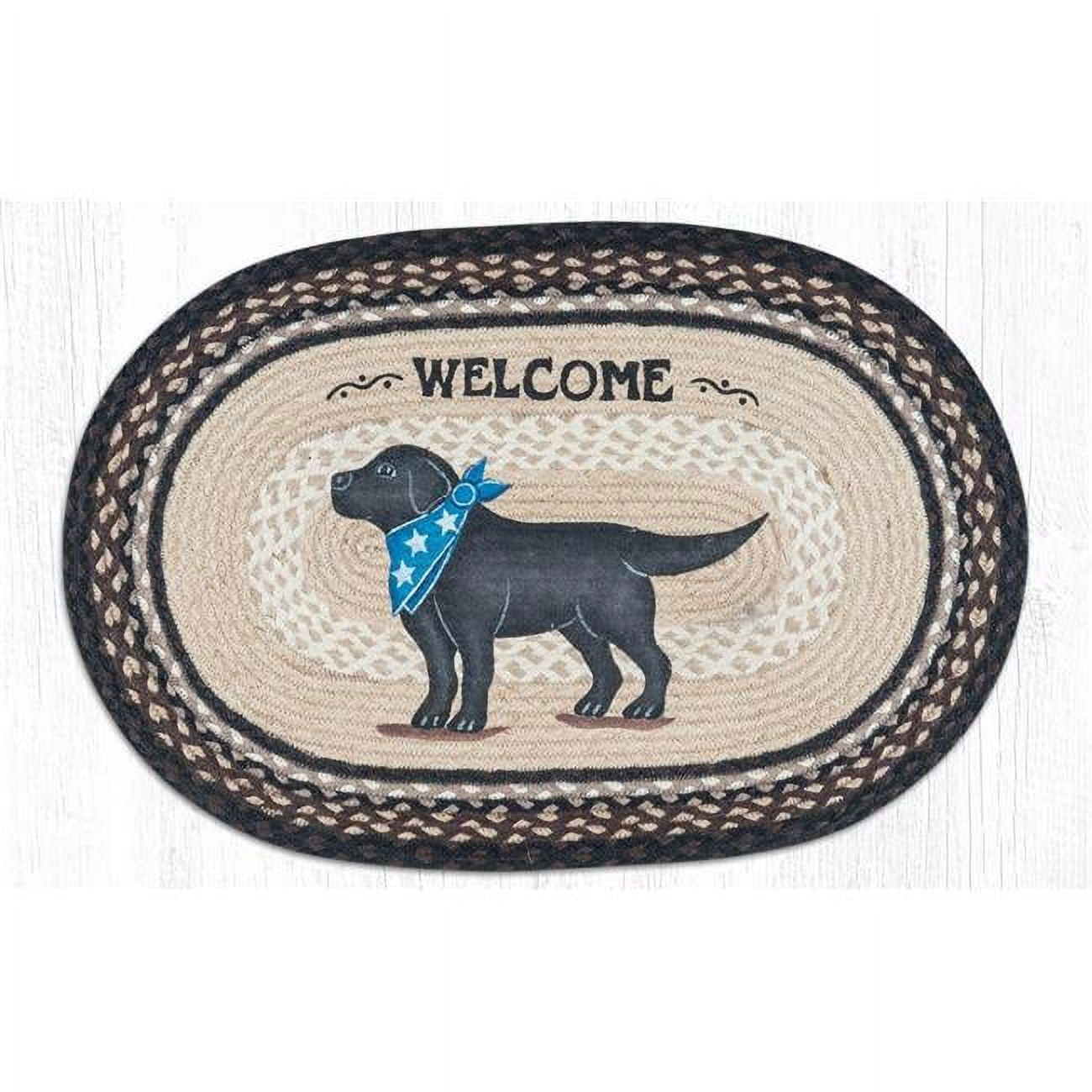 Jute Oval Black Lab Patch - 20 x 30 in.