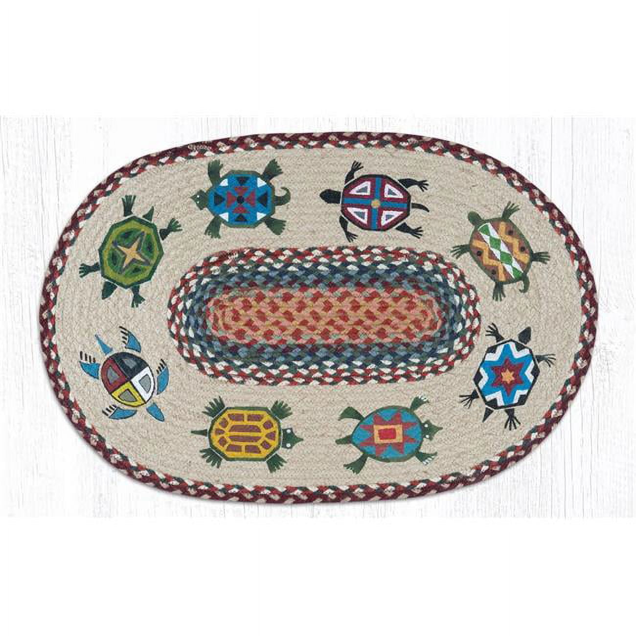 20 x 30 in. Jute Oval Turtles Patch