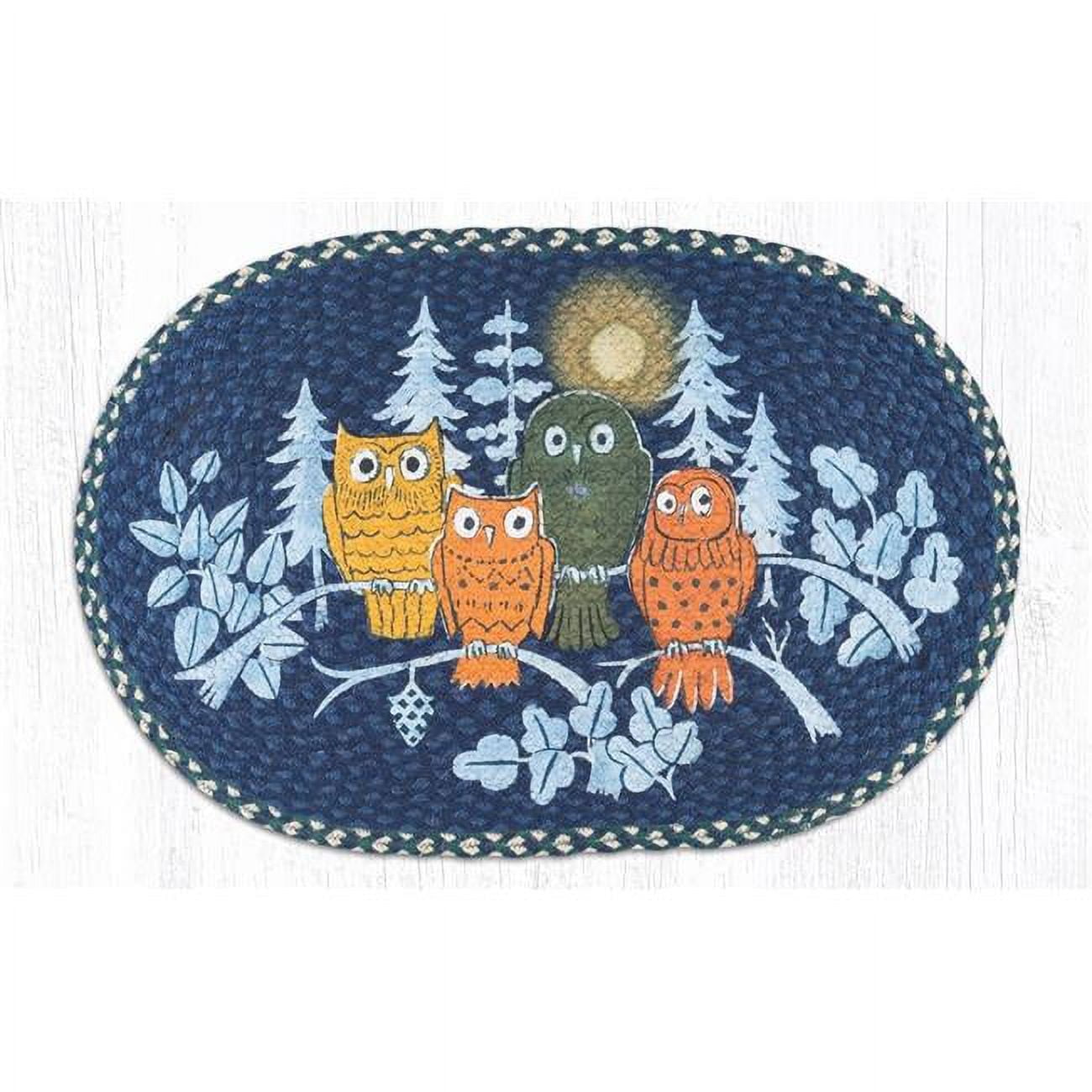 Jute Oval Midnight Owls Patch